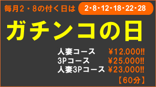 ����2�E8�̕t�����̓K�`���R�̓��@�l�ȃR�[�X\12,000 3P�R�[�X\25,000 �l��3P�R�[�X\23,000(�e60��)